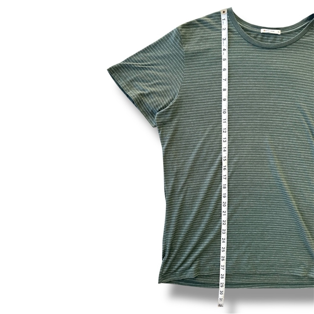 Marine Layer Mens Striped Crew Neck T Shirt Green White Short Sleeve Casual XL - Picture 6 of 6